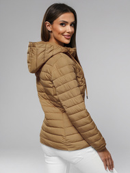 Chaqueta de mujer beige oscuro OZONEE JS/16M9103/84