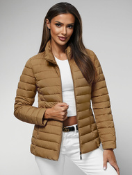 Chaqueta de mujer beige oscuro OZONEE JS/16M9109/84