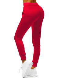 Pantalón de chándal para mujer rojo oscuro OZONEE JS/CK01/59