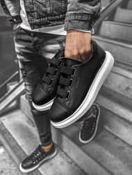 Sneakers de hombre negro-blancos OZONEE CH/253