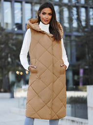 Chaleco de mujer camel OZONEE JS/5M3165/84