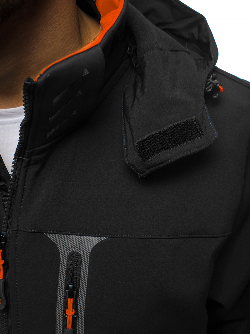 Chaqueta de hombre negro-naranja OZONEE GE/12262