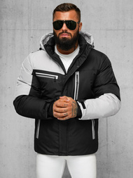 Chaqueta de hombre negro-gris OZONEE JS/91M9903/92Z