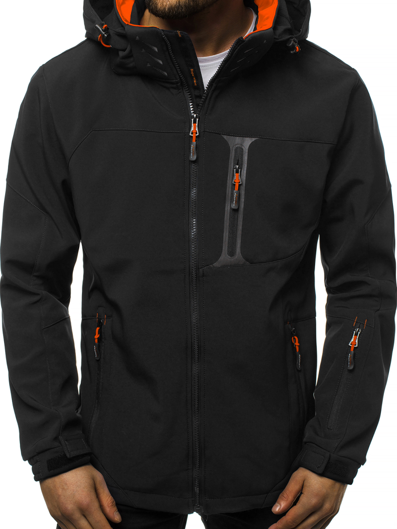 Chaqueta de hombre negro-naranja OZONEE GE/12262