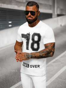 Camiseta de hombre blanca OZONEE O/T123/1Z