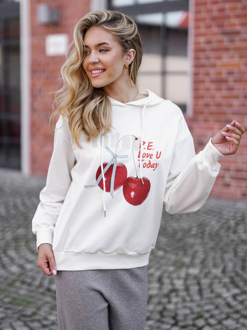 Sudadera de mujer blanca OZONEE JS/8B856/1