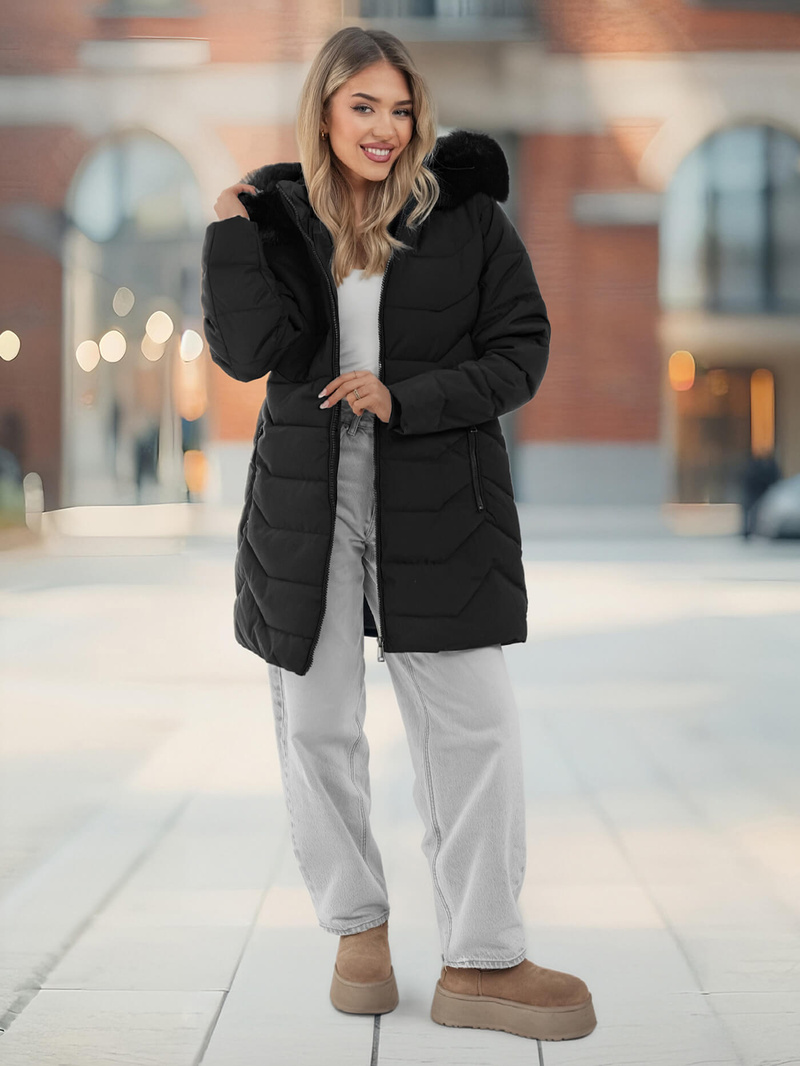 Chaqueta de mujer negra OZONEE JS/16M9121/392Z