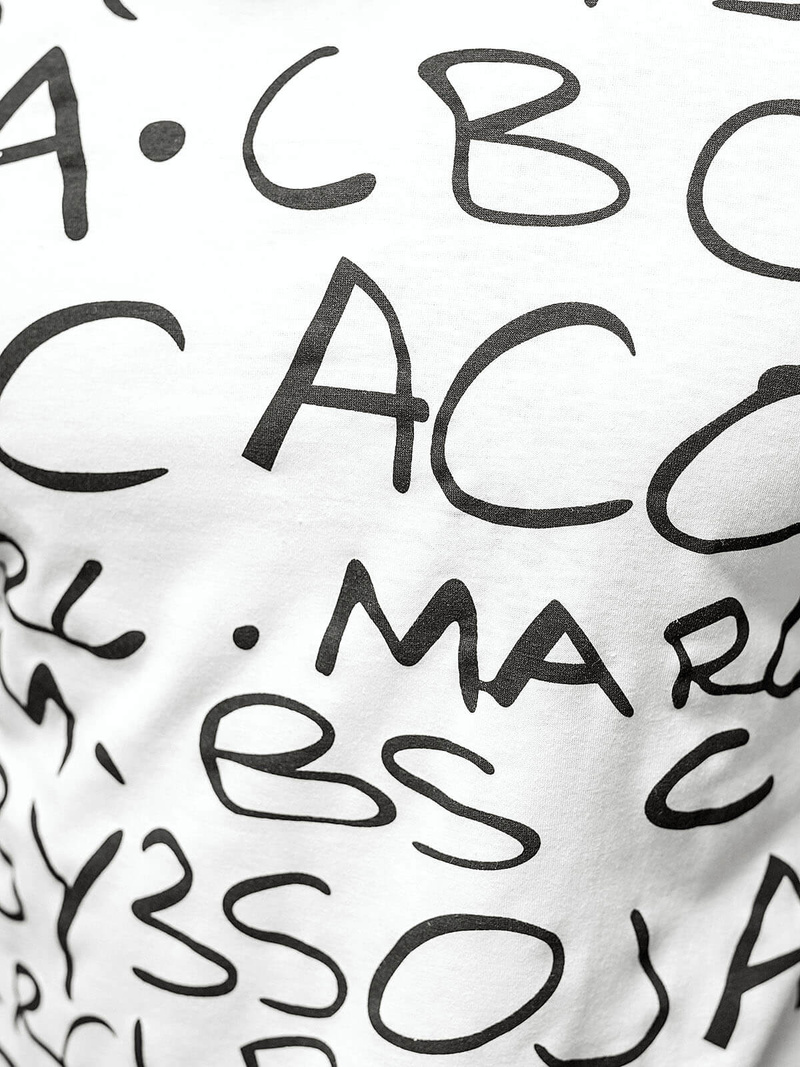 Camiseta de hombre blanco OZONEE JS/8T1213/1