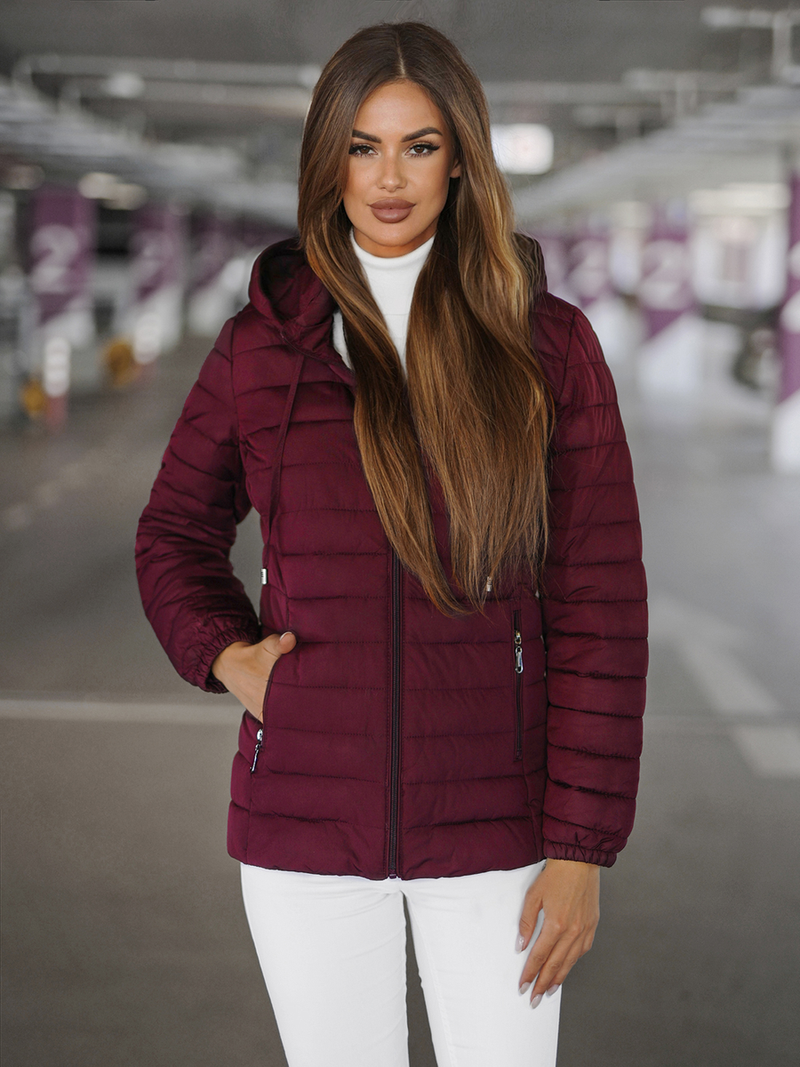 Chaqueta de mujer burdeos OZONEE JS/16M9103/01Z