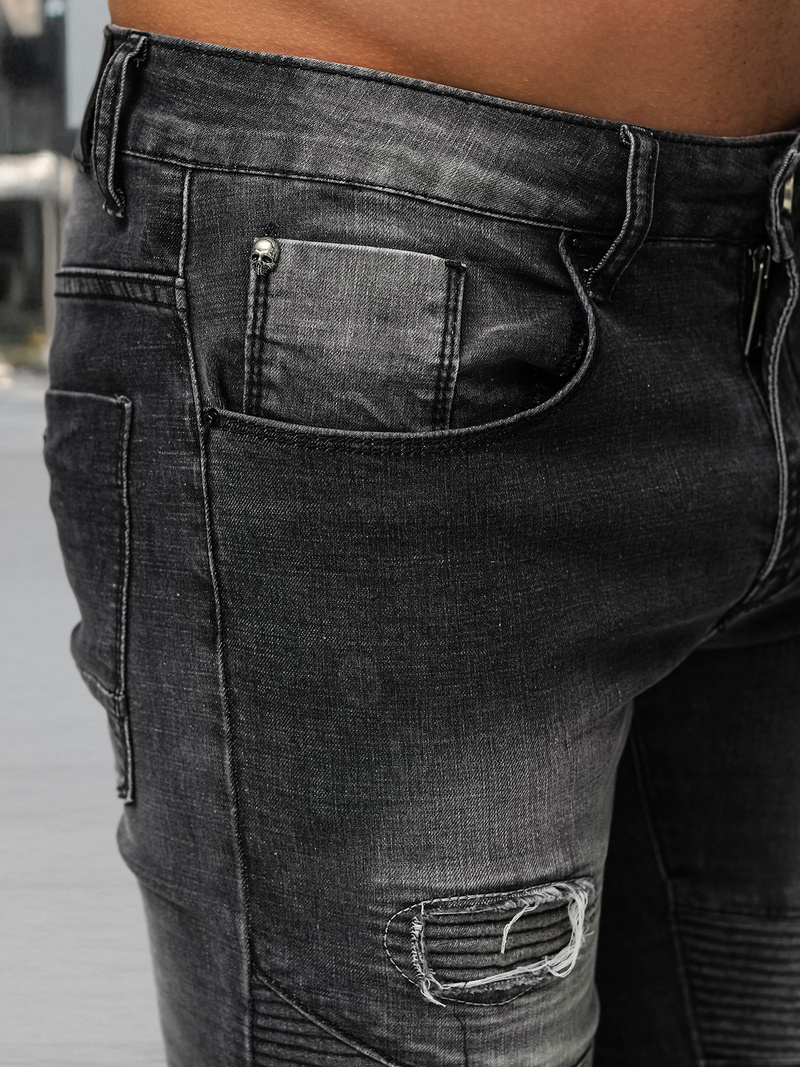 Vaqueros de hombre negras OZONEE NB/MP0142NZ