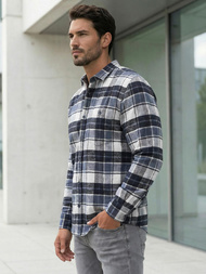 Camisa de hombre azul marino OZONEE V/V175Z