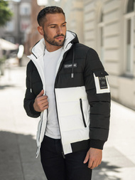 Chaqueta de invierno de hombre negro-blanca OZONEE JS/31M5083/281