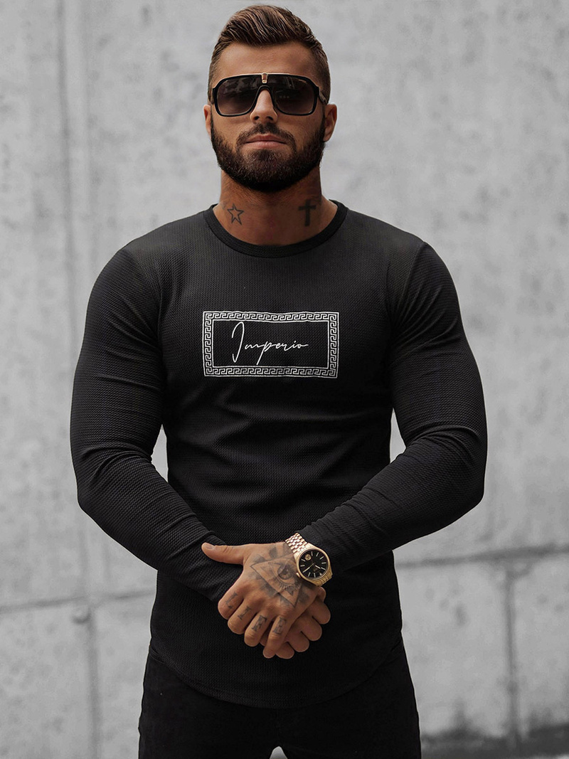 Sudadera de hombre negra OZONEE O/D7192