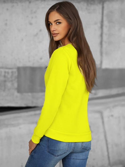 Sudadera de mujer neón amarilla OZONEE JS/W01Z