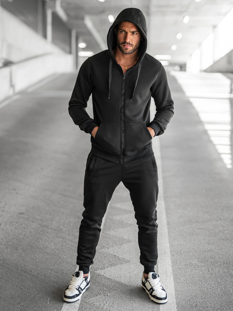 Chándal de hombre negro OZONEE JS/68C10386/3Z