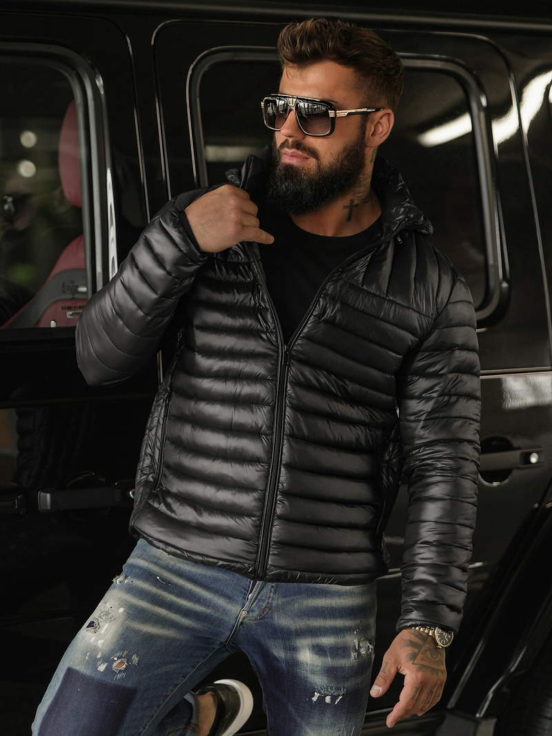 Chaqueta de hombre negra OZONEE JS/16M9336/392BZ