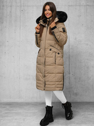 Chaqueta de mujer beige oscuro OZONEE O/W377