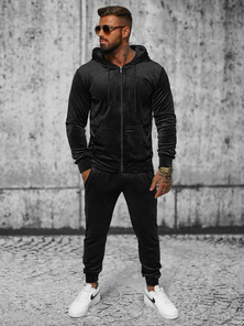 Chándal velour de hombre negro OZONEE JS/8C1169/3