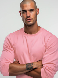Sudadera de hombre rosa claro OZONEE JS/2001-10Z