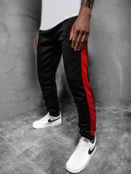 Pantalón de chándal de hombre negro-roja OZONEE JS/JZ11003Z
