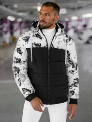 Chaqueta de invierno de hombre blanco-negro OZONEE JS/31M5030/392Z