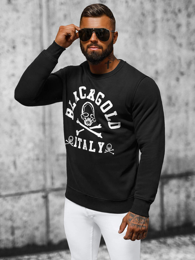 Sudadera de hombre negra OZONEE NB/MF2013