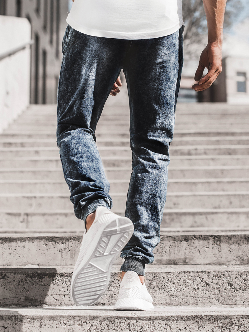 Vaqueros jogger de hombre azul OZONEE JS/KK1027