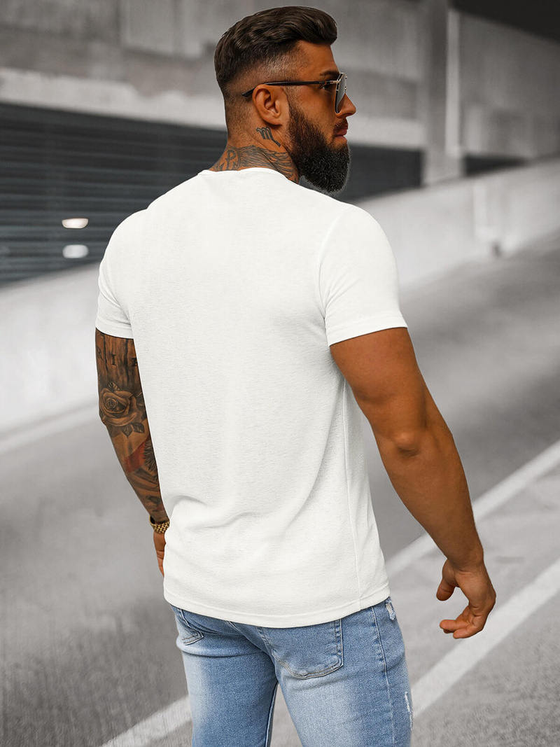 Camiseta de hombre blanco OZONEE O/L1453