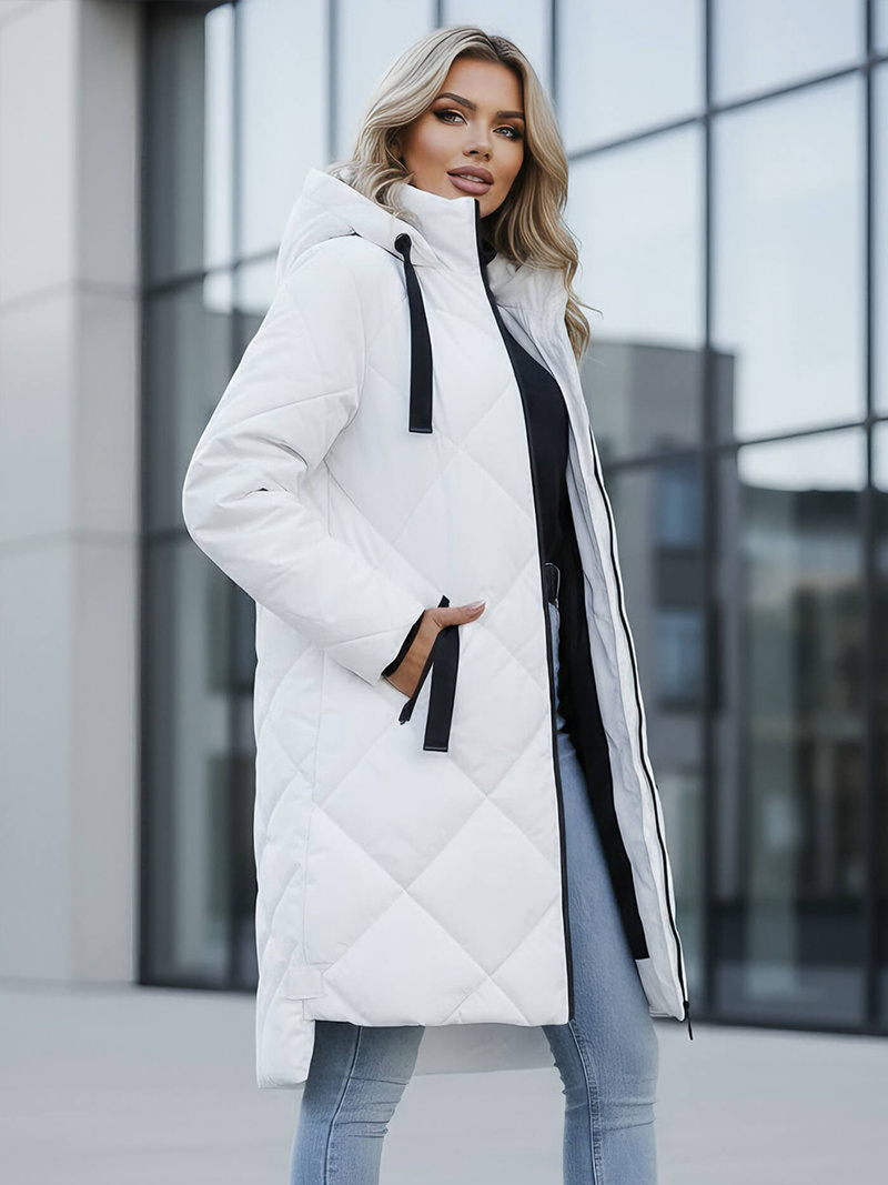 Chaqueta de mujer blanca OZONEE JS/5M3168/281Z