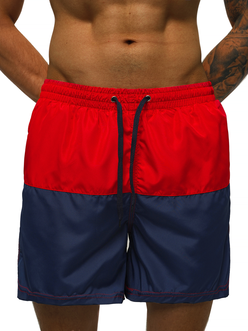 Bañador de hombre rojo y azul marino OZONEE JS/HM062