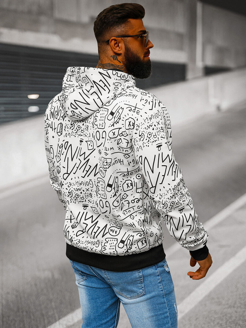 Sudadera de hombre blanca OZONEE JS/8B1182/1