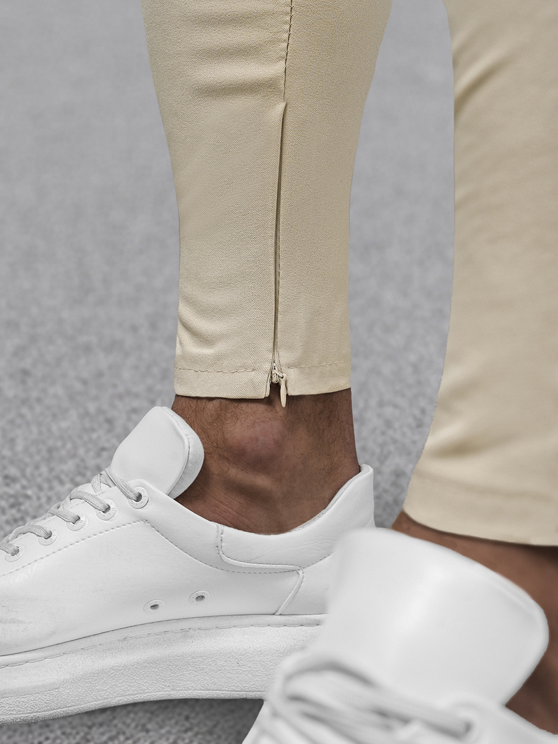 Pantalón chino de hombre beige OZONEE DJ/3300