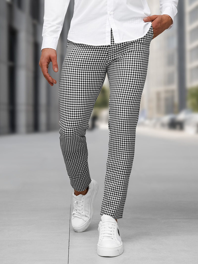 Pantalón de hombre negro-blanco OZONEE DJ/5531Z