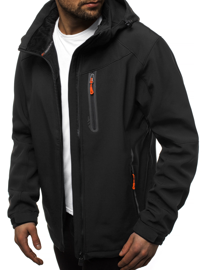 Chaqueta de hombre negro-naranja OZONEE GE/12269
