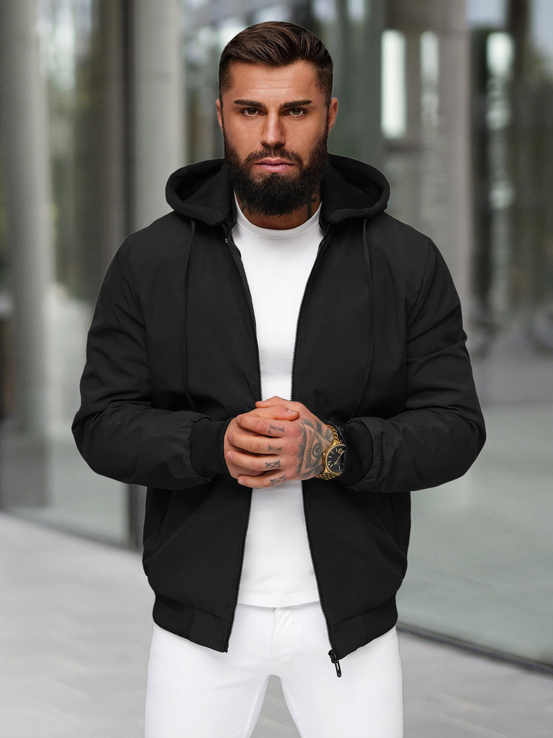 Chaqueta de hombre negra OZONEE JS/62M9502/392