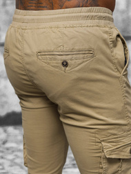 Pantalón chino jogger de hombre beige OZONEE NB/MP0201K