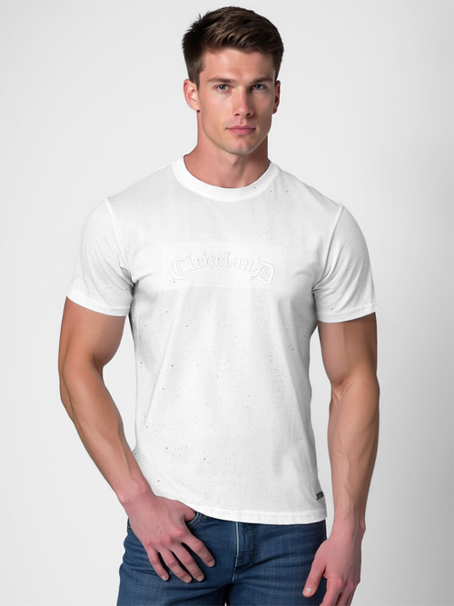 Camiseta de hombre blanco OZONEE O/QQ1386Z