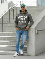 Sudadera de hombre grafito OZONEE JS/8B1767/5Z