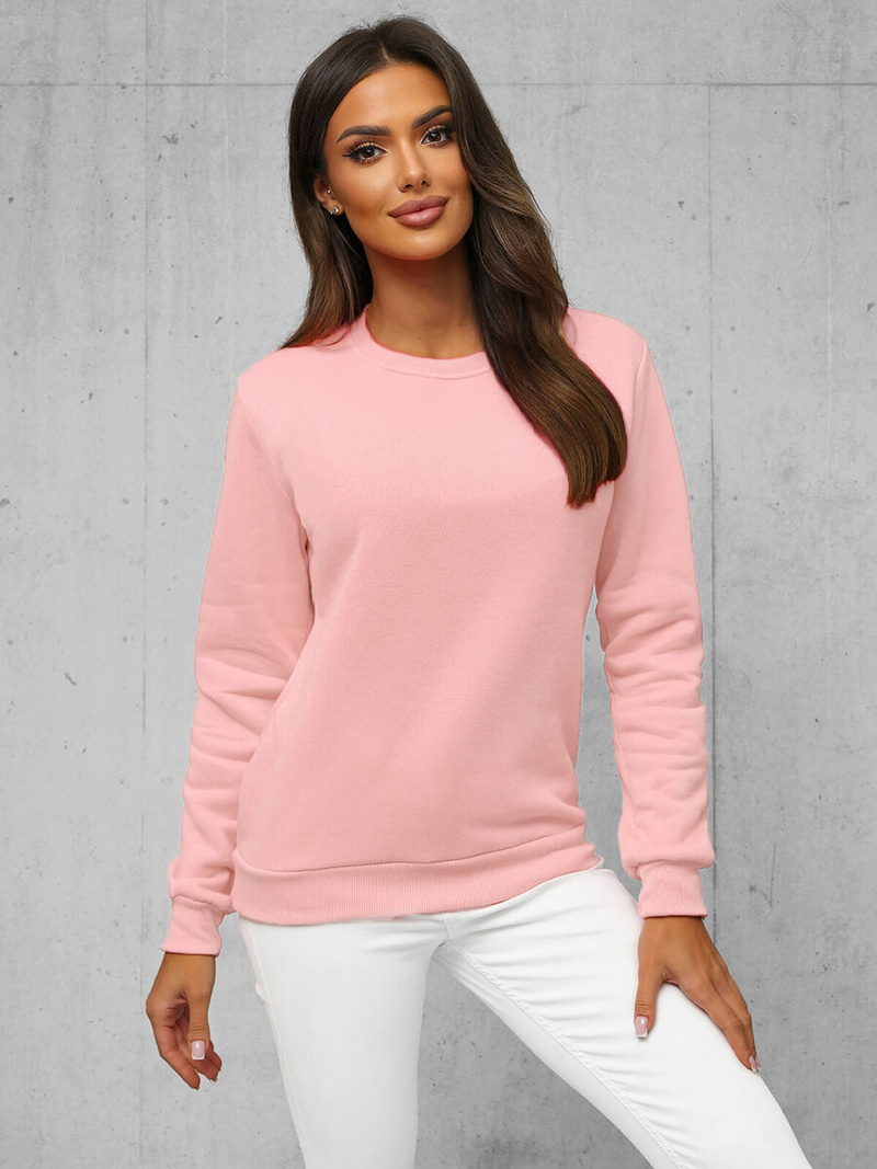 Sudadera de mujer rosa en polvo OZONEE JS/W01Z