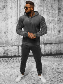 Chándal velour de hombre grafito OZONEE JS/8C1171/6
