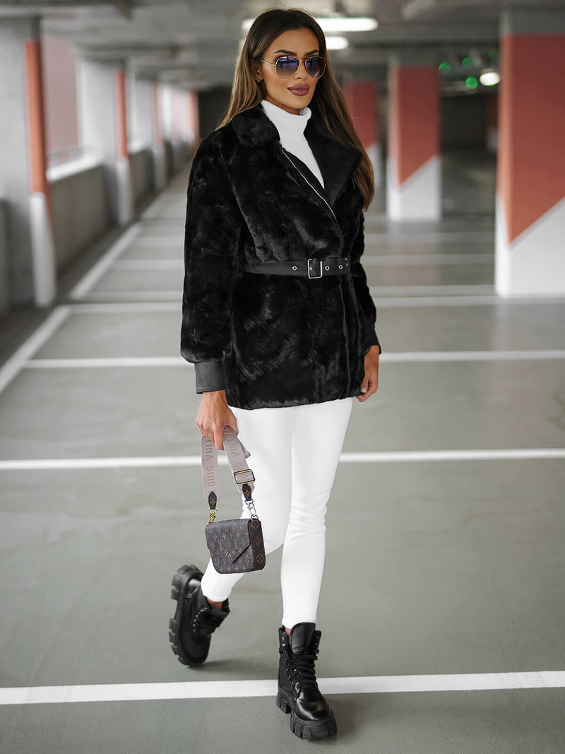 Chaqueta de mujer negra OZONEE JS/11Z8075Z