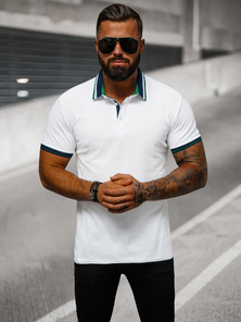 Polo de hombre blanca OZONEE O/DA729