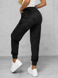 Pantalón velour de chándal para mujer negras OZONEE JS/92K527/3