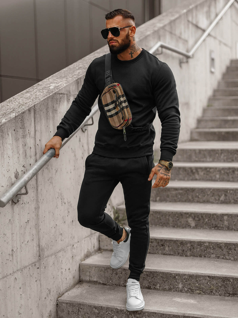 Chándal de hombre negro OZONEE JS/68C10380/3Z