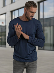Camiseta de manga larga de hombre azul marino OZONEE JS/DB71/5