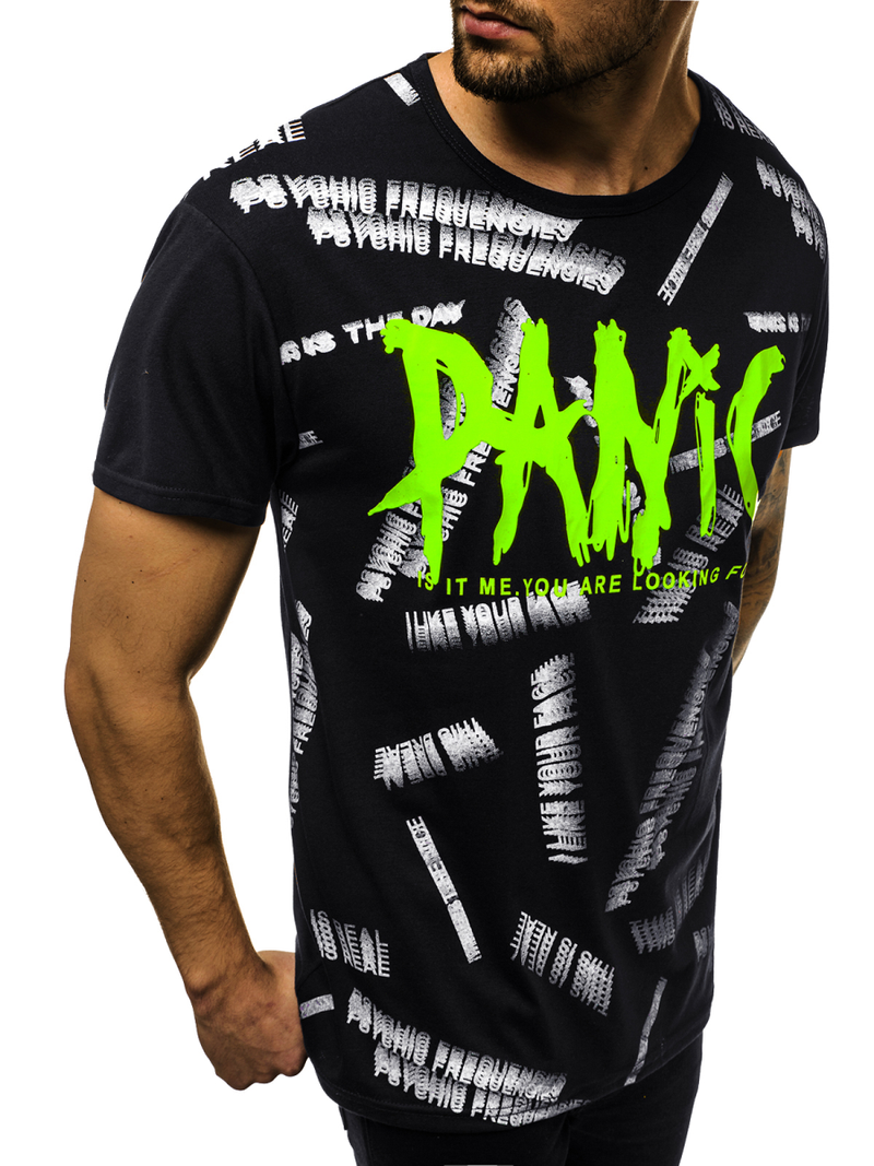 Camiseta de hombre negro OZONEE JS/KS1998