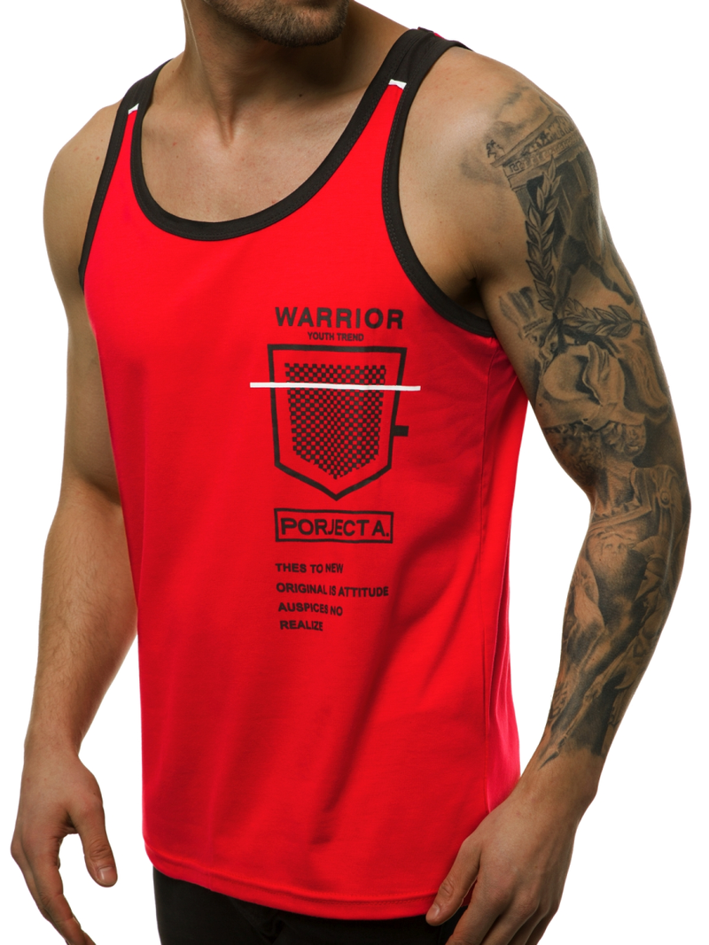 Camiseta sin mangas de hombre roja OZONEE JS/SS11076