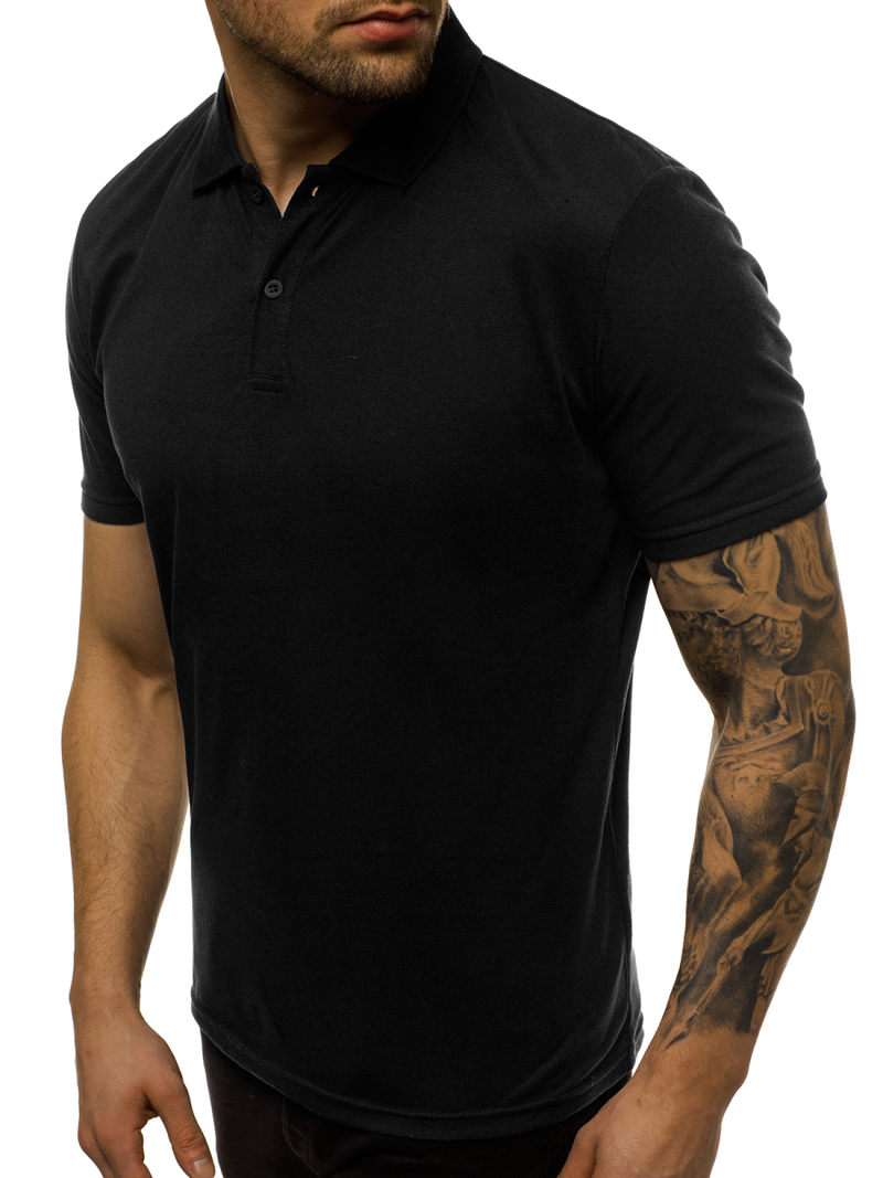 Polo de hombre negra OZONEE JS/GD01