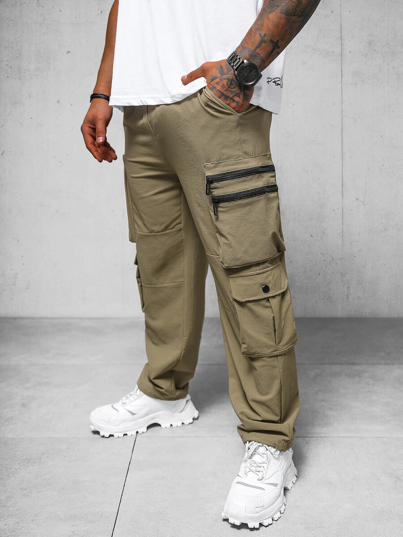Pantalón de hombre beige oscuro OZONEE O/PS5527