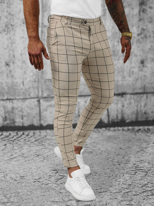 Pantalón chino de hombre beige OZONEE O/P4009